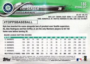 2018 Topps Opening Day #186 Kyle Seager Back