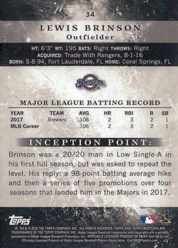 2018 Topps Inception #34 Lewis Brinson Back