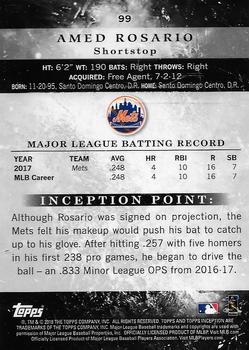 2018 Topps Inception #99 Amed Rosario Back