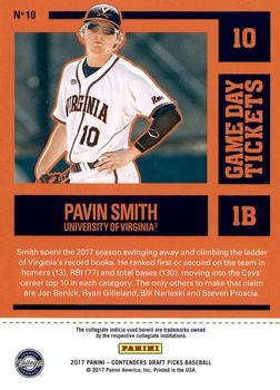 2017 Panini Contenders Draft Picks - Game Day Tickets #10 Pavin Smith Back