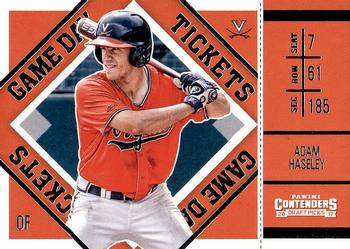 2017 Panini Contenders Draft Picks - Game Day Tickets #12 Adam Haseley Front