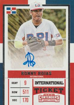 2017 Panini Contenders Draft Picks - International Ticket Autograph #10 Ronny Rojas Front
