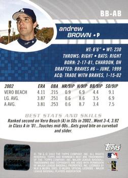 2003 Bowman's Best #BB-AB Andrew Brown Back