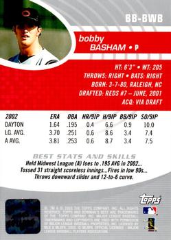 2003 Bowman's Best #BB-BWB Bobby Basham Back
