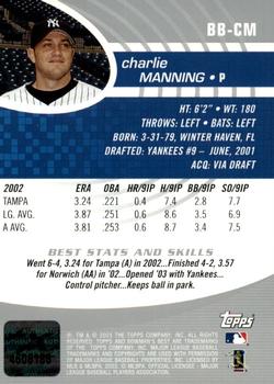 2003 Bowman's Best #BB-CM Charlie Manning Back