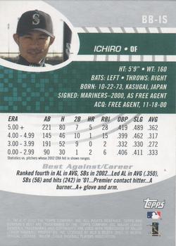 2003 Bowman's Best #BB-IS Ichiro Back