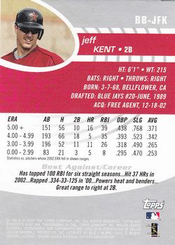 2003 Bowman's Best #BB-JFK Jeff Kent Back