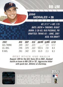 2003 Bowman's Best #BB-JM Jose Morales Back
