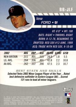 2003 Bowman's Best #BB-JLF Lew Ford Back