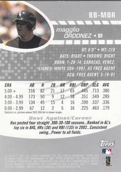 2003 Bowman's Best #BB-MOR Magglio Ordonez Back