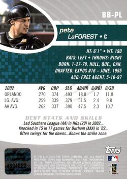 2003 Bowman's Best #BB-PL Pete LaForest Back