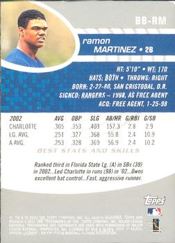 2003 Bowman's Best #BB-RM Ramon Martinez Back