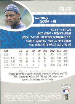 2003 Bowman's Best #BB-SS Sammy Sosa Back