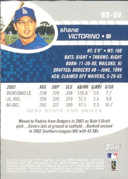 2003 Bowman's Best #BB-SV Shane Victorino Back