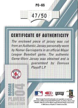 2004 Donruss Studio - Players Collection Jersey Platinum #PC-65 Nomar Garciaparra Back