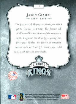2003 Donruss #12 Jason Giambi Back