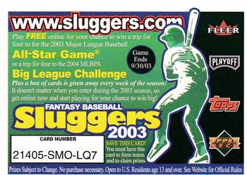 2003 Donruss #NNO Fantasy Baseball Sluggers (Join and Play Free) Front