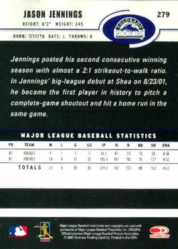 2003 Donruss #279 Jason Jennings Back