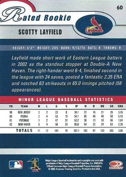 2003 Donruss #60 Scotty Layfield Back