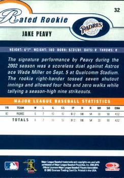 2003 Donruss #32 Jake Peavy Back