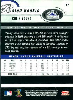 2003 Donruss #47 Colin Young Back