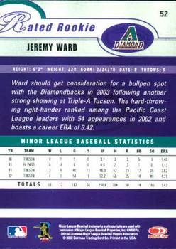 2003 Donruss #52 Jeremy Ward Back