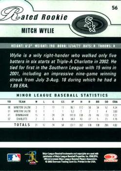 2003 Donruss #56 Mitch Wylie Back