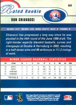 2003 Donruss #64 Ron Chiavacci Back