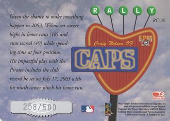 2004 Donruss Studio - Rally Caps Die Cut #RC-39 Craig Wilson Back