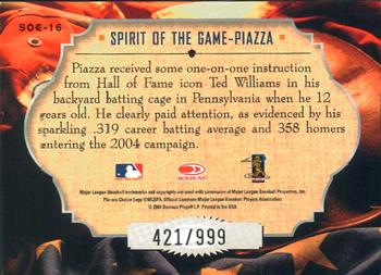 2004 Donruss Studio - Spirit of the Game #SOG-16 Mike Piazza Back