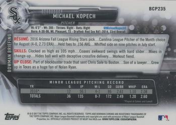 2017 Bowman Chrome - Prospects Purple Refractor #BCP235 Michael Kopech Back