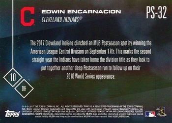 2017 Topps Now Postseason Cleveland Indians #PS-32 Edwin Encarnacion Back