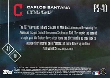 2017 Topps Now Postseason Cleveland Indians #PS-40 Carlos Santana Back
