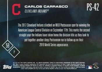 2017 Topps Now Postseason Cleveland Indians #PS-42 Carlos Carrasco Back