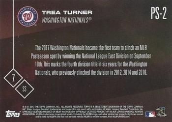 2017 Topps Now Postseason Washington Nationals #PS-2 Trea Turner Back