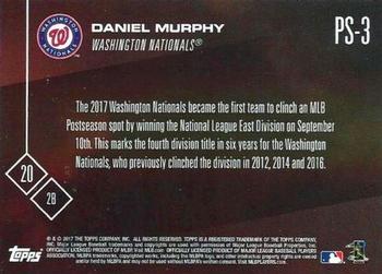 2017 Topps Now Postseason Washington Nationals #PS-3 Daniel Murphy Back