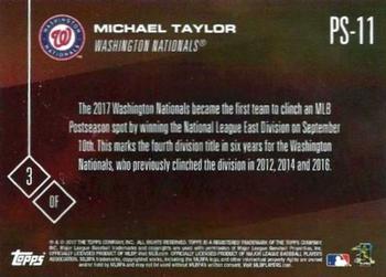 2017 Topps Now Postseason Washington Nationals #PS-11 Michael Taylor Back