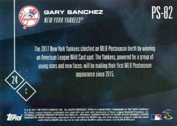 2017 Topps Now Postseason New York Yankees #PS-82 Gary Sanchez Back