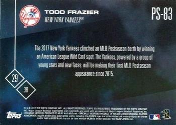 2017 Topps Now Postseason New York Yankees #PS-83 Todd Frazier Back