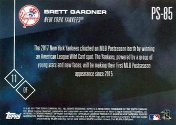 2017 Topps Now Postseason New York Yankees #PS-85 Brett Gardner Back