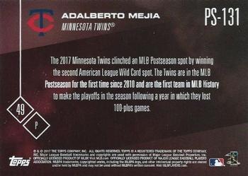 2017 Topps Now Postseason Minnesota Twins #PS-131 Adalberto Mejia Back