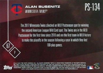 2017 Topps Now Postseason Minnesota Twins #PS-134 Alan Busenitz Back