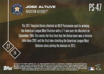 2017 Topps Now Postseason Houston Astros #PS-47 Jose Altuve Back