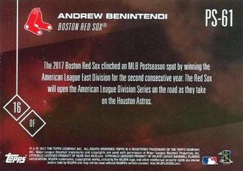 2017 Topps Now Postseason Boston Red Sox #PS-61 Andrew Benintendi Back