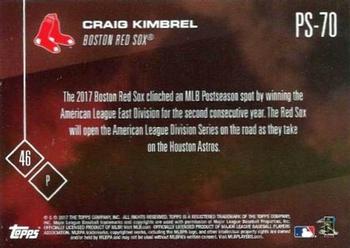 2017 Topps Now Postseason Boston Red Sox #PS-70 Craig Kimbrel Back