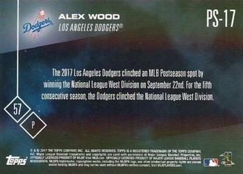 2017 Topps Now Postseason Los Angeles Dodgers #PS-17 Alex Wood Back