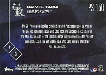 2017 Topps Now Postseason Colorado Rockies #PS-150 Raimel Tapia Back