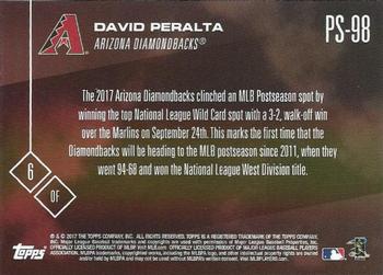 2017 Topps Now Postseason Arizona Diamondbacks #PS-98 David Peralta Back