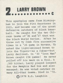 1978 Laughlin Long-Ago Black Stars #2 Larry Brown Back