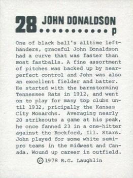 1978 Laughlin Long-Ago Black Stars #28 John Donaldson Back
